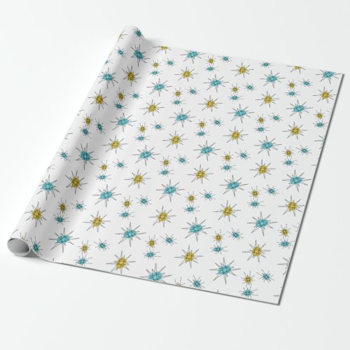 Mid Century Modern style Atomic Starburst Wrapping Paper