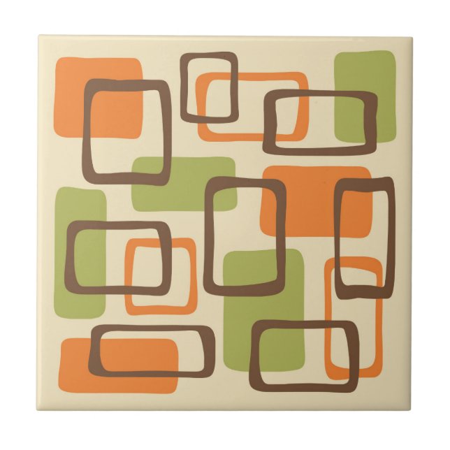Mid Century Modern Style Ceramic Tile (Front)