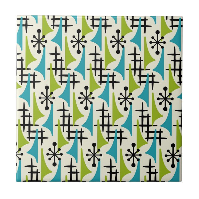 Mid Century Modern Style Ceramic Tile (Front)
