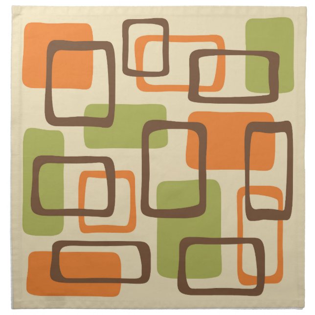 Mid Century Modern Style Cloth Napkin (Front)