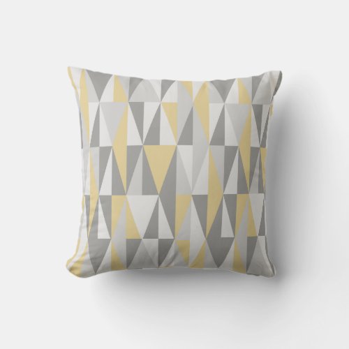 Mid_century Modern Style Diamonds Yellow Throw Pillow