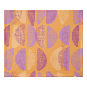 Mid century modern style illustration pattern duvet cover
