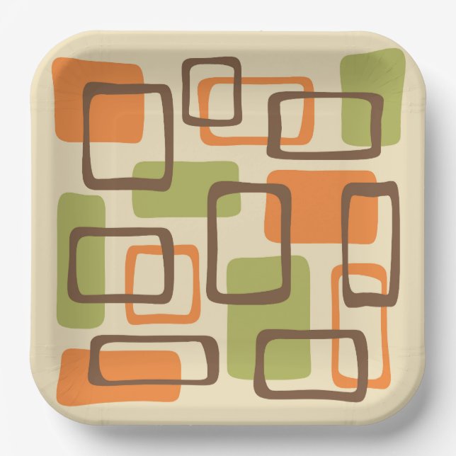 Mid Century Modern Style Paper Plates (Front)
