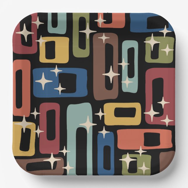 Mid Century Modern Style Paper Plates (Front)