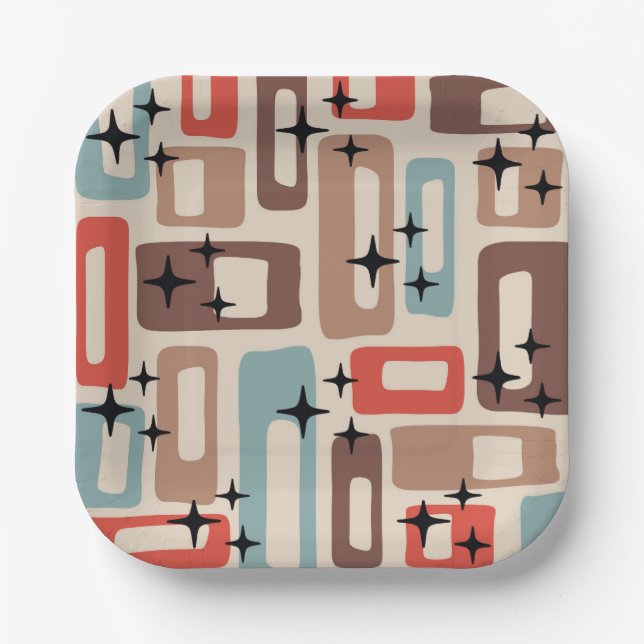 Mid Century Modern Style Paper Plates (Front)