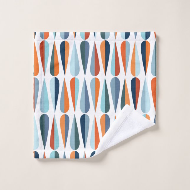 Mid century modern style retro seamless pattern wi wash cloth (Wash Cloth)