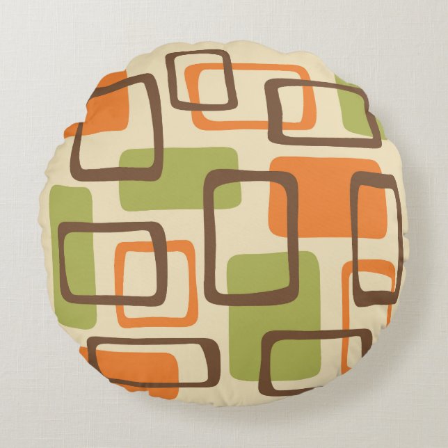 Mid Century Modern Style Round Pillow (Front)