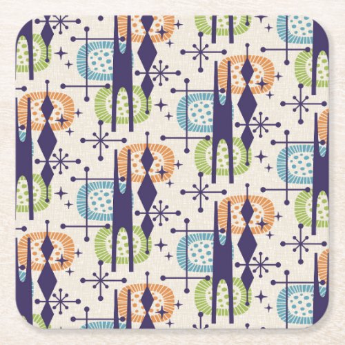 Mid Century Modern Style Square Paper Coaster