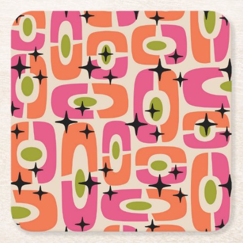 Mid Century Modern Style Square Paper Coaster