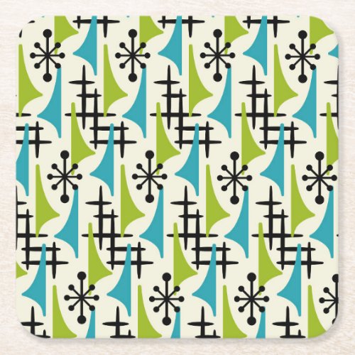 Mid Century Modern Style Square Paper Coaster