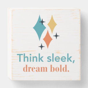 Mid-Century Modern Style Wooden Box Sign