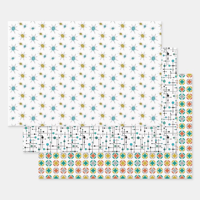 Mid-Century Modern Styles Wrapping Paper Sheets (Set)