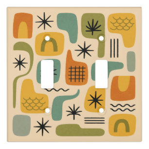Mid Century Modern Summer Starburst Pattern Light Switch Cover