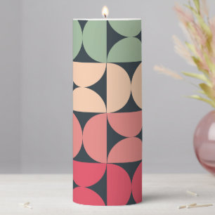 Mid-Century Modern Summer Sunset   Pillar Candle