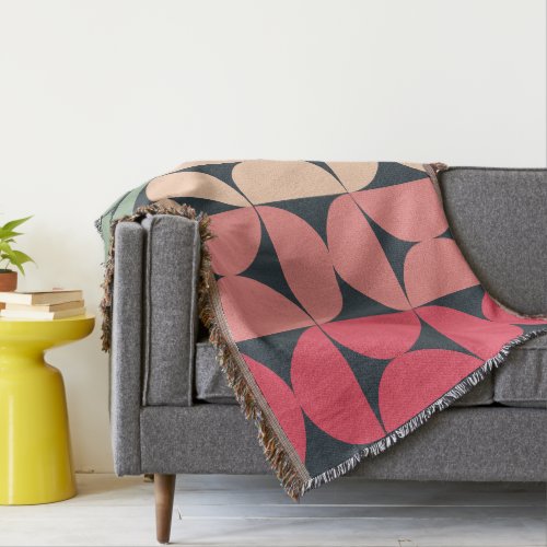 Mid_Century Modern Summer Sunset  Throw Blanket