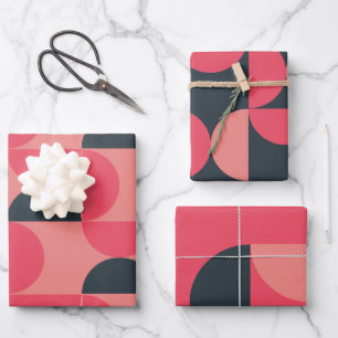 Mid-Century Modern Summer Sunset Wrapping Paper Sheets