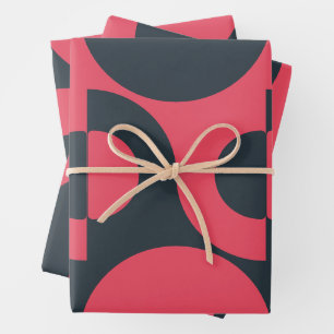 Mid-Century Modern Summer Sunset Wrapping Paper Sheets