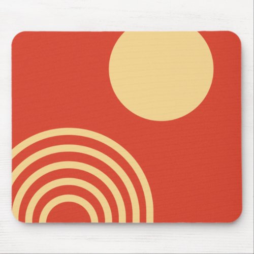 Mid Century Modern Sun and Rainbow Line Mouse Pad