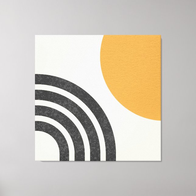 Mid century modern Sun & Rainbow Canvas Print (Front)