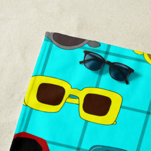 Mid-Century Modern Sunglasses Beach Towel