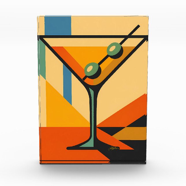Mid Century Modern Sunrise Bauhaus Martini Photo Block (Front)