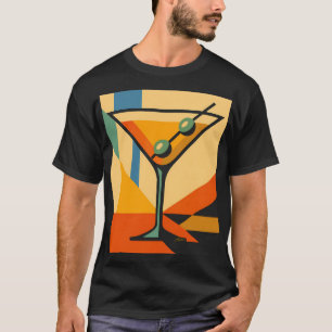 Mid Century Modern Sunrise Bauhaus Martini T-Shirt