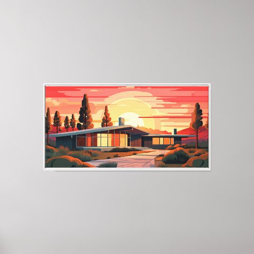 Mid_century Modern Sunset Canvas Print