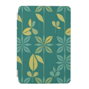 Mid-Century Modern Teal Botanical Geometric Leaf iPad Mini Cover