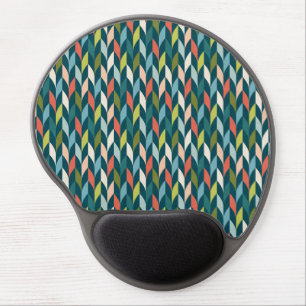 Mid-Century Modern Teal & Coral Pattern Gel Mouse Pad