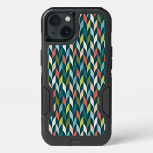 Mid-Century Modern Teal & Coral Pattern iPhone 13 Case