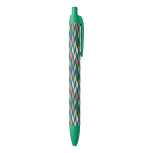Mid-Century Modern Teal & Coral Pattern Pen
