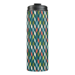 Mid-Century Modern Teal & Coral Pattern Thermal Tumbler