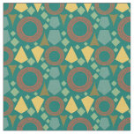 Mid Century Modern Teal Geometric  Fabric