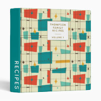 Mid Century Modern Teal Green Personalized Recipe