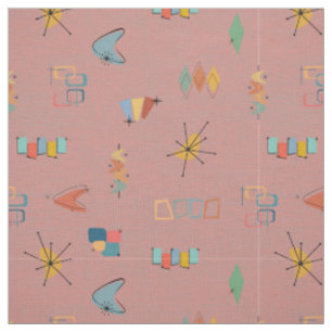 Mid Century Modern Textured Dusty Peach Fabric
