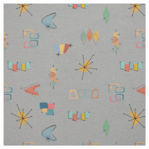 Mid Century Modern Textured Gray Fabric