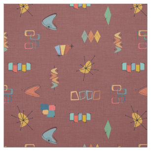 Mid Century Modern Textured Gray Sangria Fabric