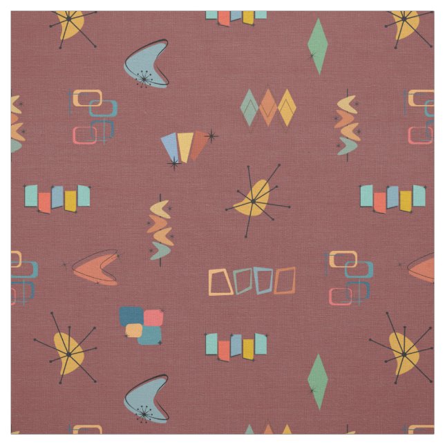 Mid Century Modern Textured Gray Sangria Fabric (Swatch)