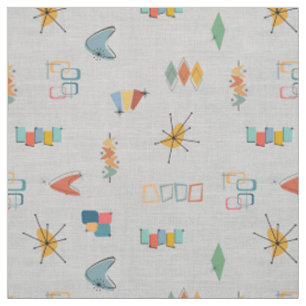 Mid Century Modern Textured Light Gray Fabric