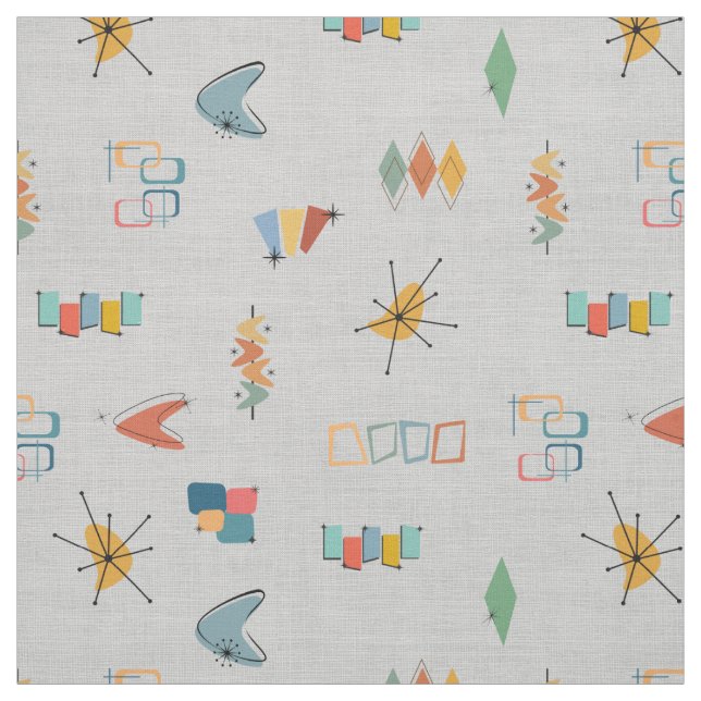 Mid Century Modern Textured Light Gray Fabric (Swatch)
