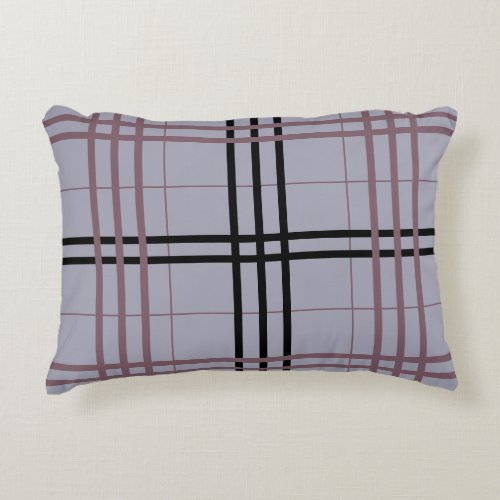 Mid century modern textured stripes Accent Pillow