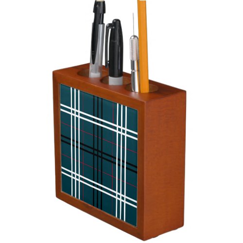 Mid century modern textured stripes desk organizer