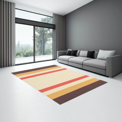 Mid century modern textured stripes rug