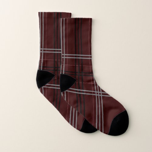 Mid century modern textured stripes Socks 
