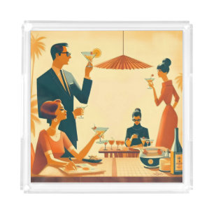 Mid Century Modern The Martini Cocktail Critics Acrylic Tray