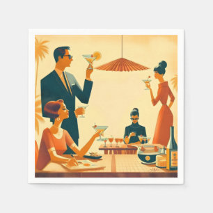 Mid Century Modern The Martini Cocktail Critics Napkins