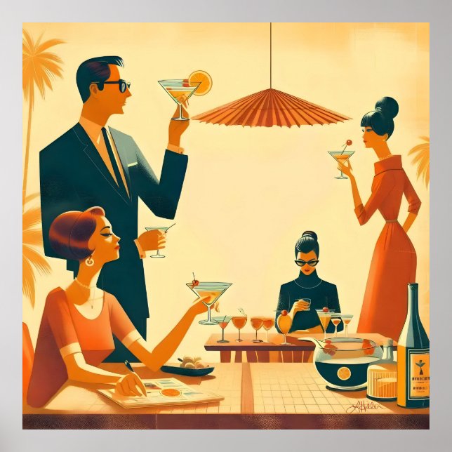 Mid Century Modern The Martini Cocktail Critics Poster (Front)