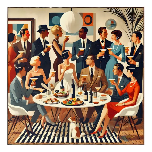 Mid Century Modern The Martini Intellectuals  Acrylic Print (Front)