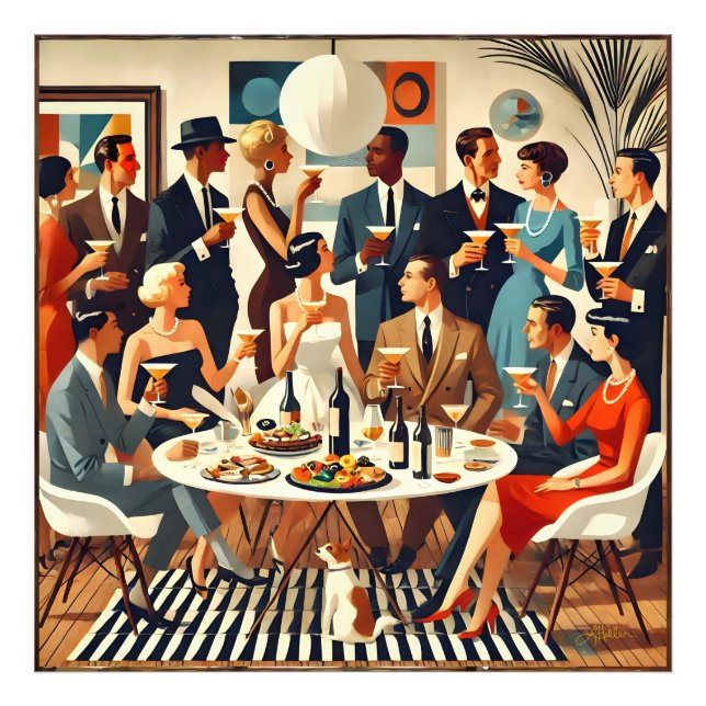 Mid Century Modern The Martini Intellectuals  Photo Print (Front)