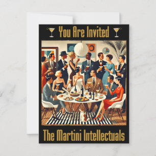 Mid Century Modern The Martini Intellectuals Postcard
